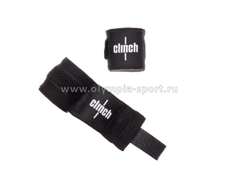 Бинты эластичные Clinch Boxing Crepe Bandage Punch черные (длина 3.5 м)