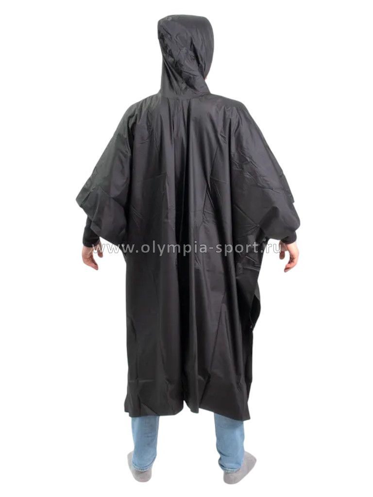 Дождевик-пончо Следопыт плотный PVC 121х129 см на кнопках, с капюш.р.48-50 черн