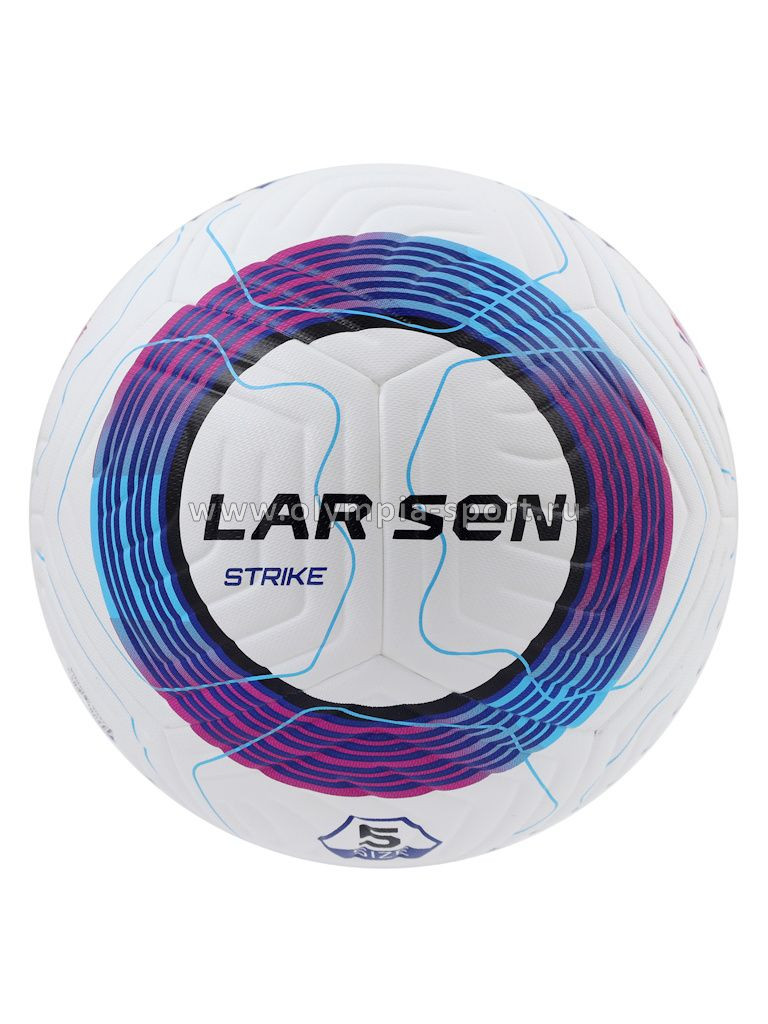 Мяч футбольный Larsen Strike white/blue, ПУ, р5